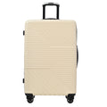 Hardshell Luggage Sets 3 Piece Double Spinner 8 Wheels Suitcase With Tsa Lock Lightweight 20''24''28'' White Abs