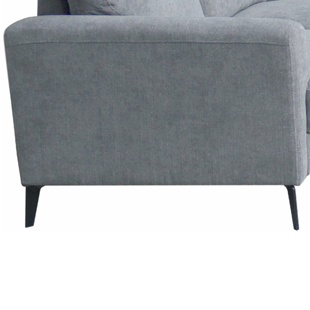 Jackson 60.5" Gray Chenille Loveseat With Black Metal Legs Gray Chenille