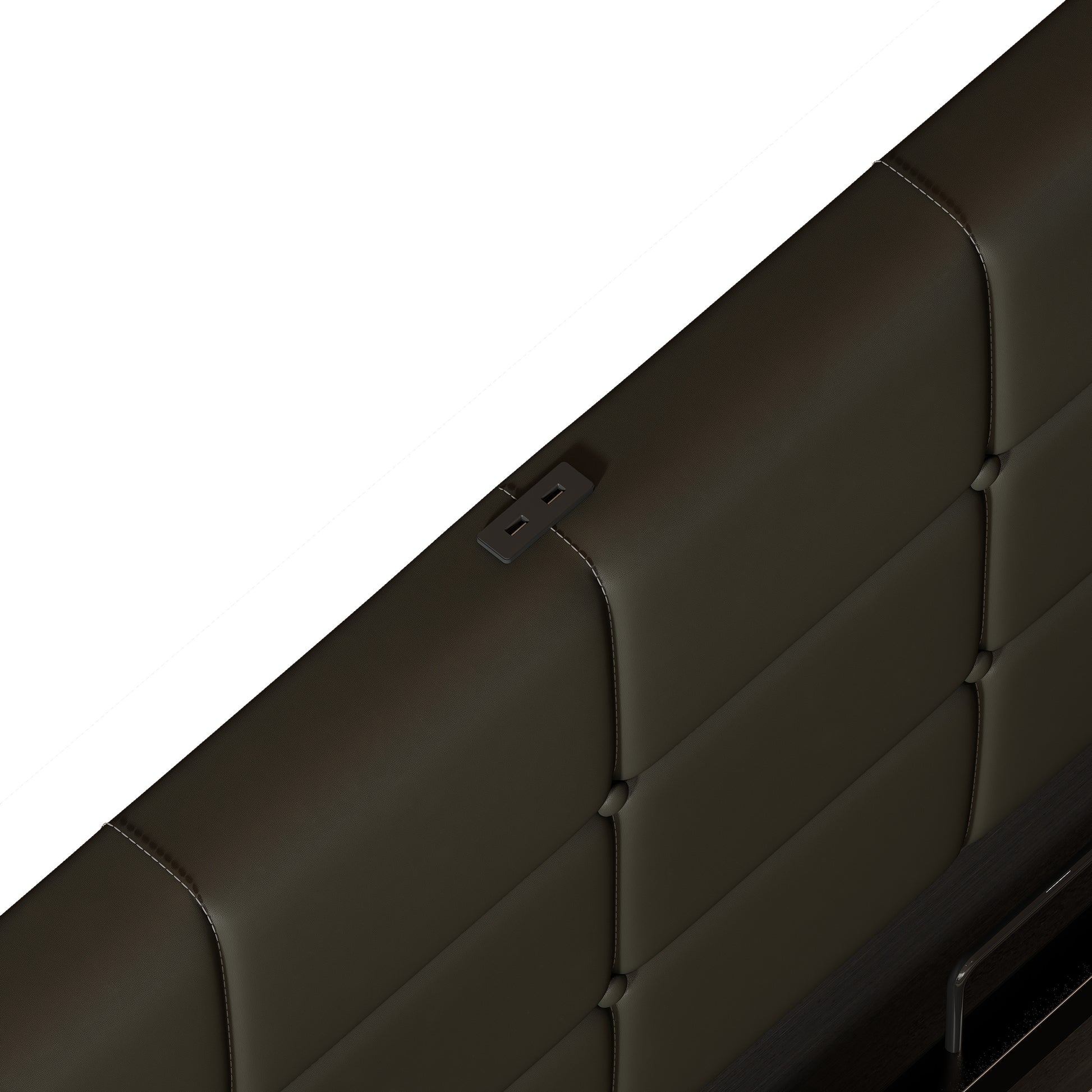 Full Size Upholstered Bed With Led Lights,Hydraulic Storage System And Usb Charging Station,Black Black Pu