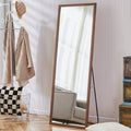 Third Generation Packaging Upgrade, Thickened Border, Brown Wood Grain Solid Wood Frame Full Length Mirror, Dressing Mirror, Bedroom Entrance, Decorative Mirror, And Floor Standing Mirror.65