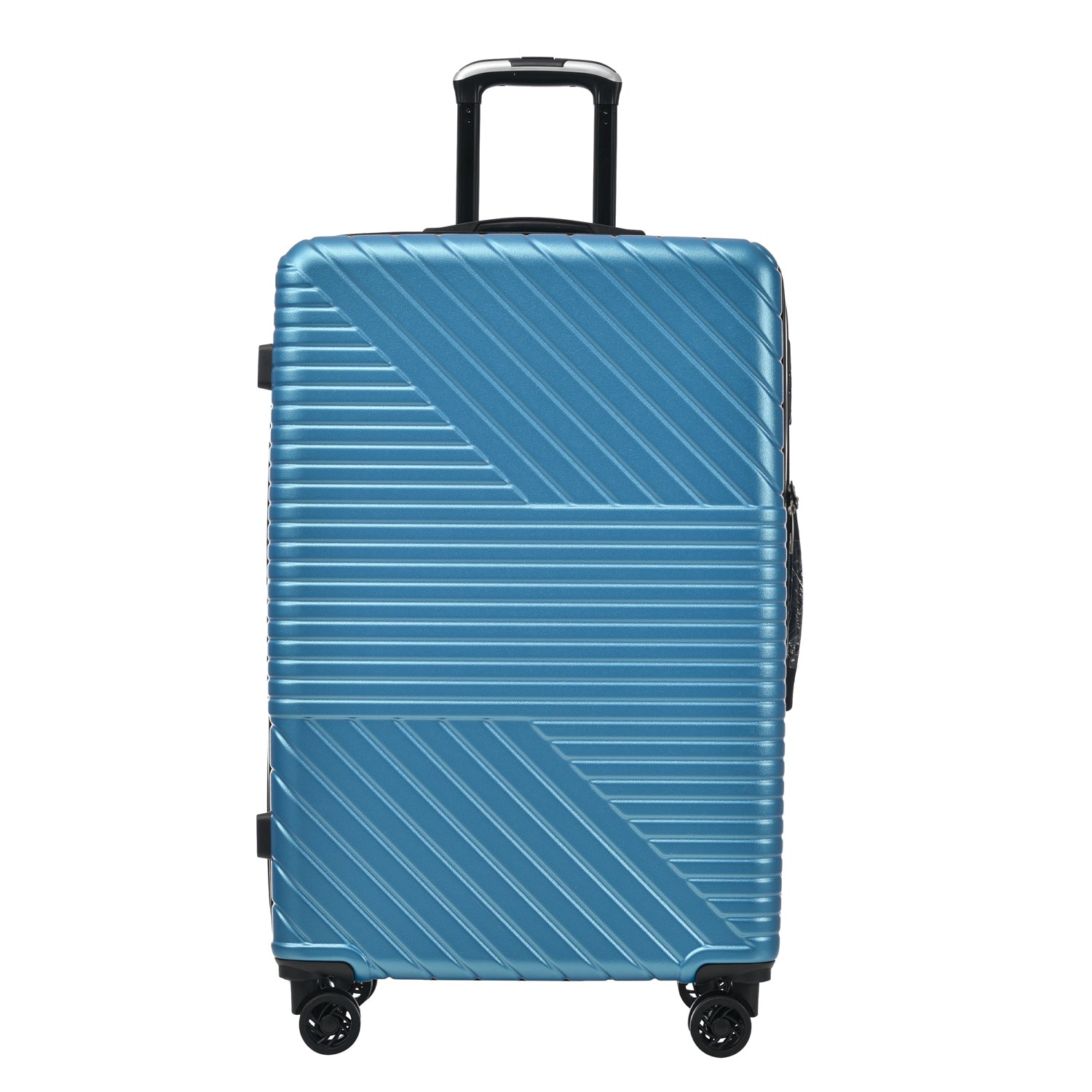 Hardshell Luggage Sets 3 Piece Double Spinner 8 Wheels Suitcase With Tsa Lock Lightweight 20''24''28'' Blue Abs