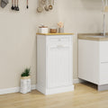 One Drawers And One Compartment Tilt Out Trash Cabinet Kitchen Trash Cabinet White White Mdf