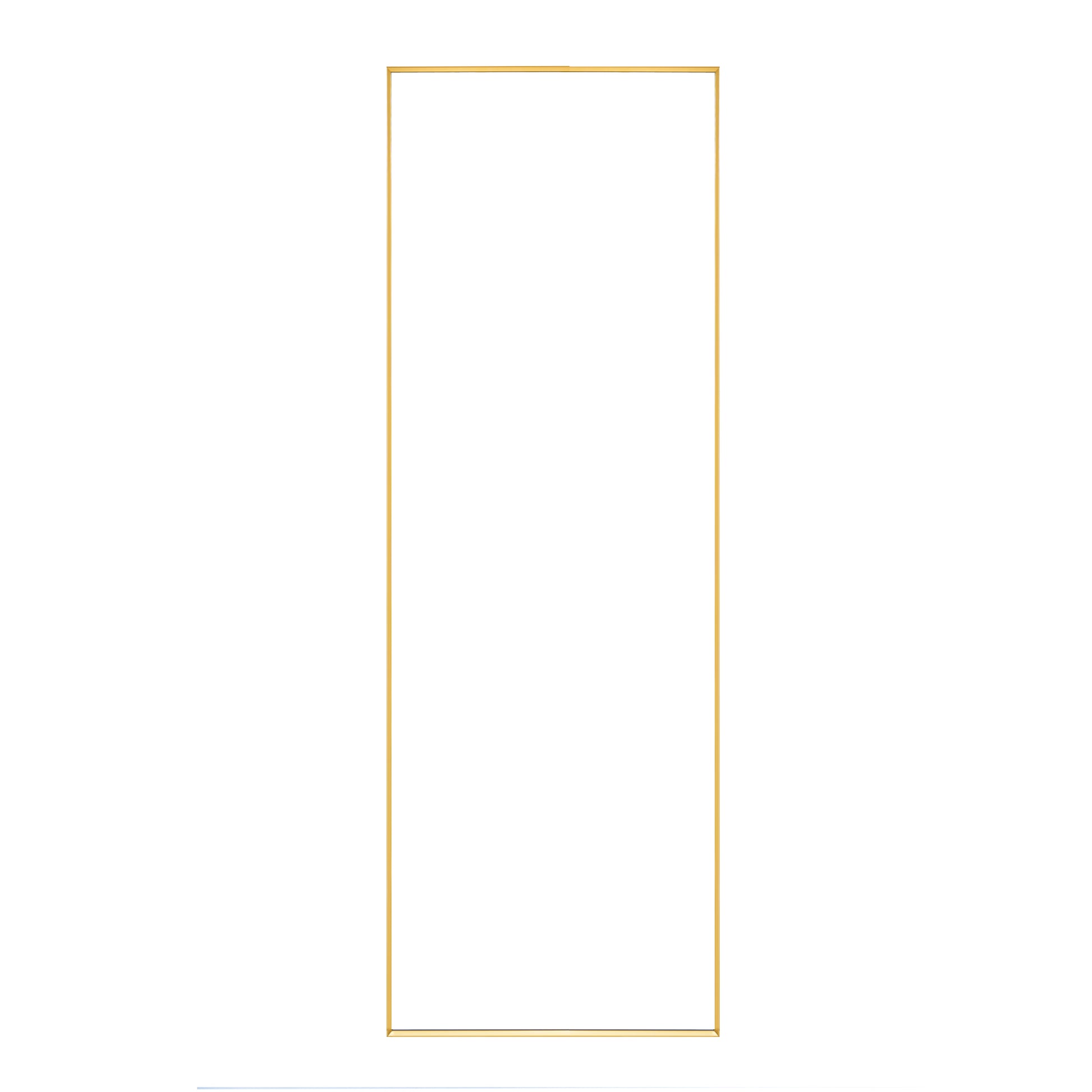 Tempered Mirror 64" X 24" Tall Full Length Mirror With Stand, Gold Wall Mounting Full Body Mirror, Metal Frame Full Length Mirror For Living Room, Bedroom Gold Glass