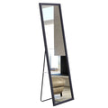 Third Generation, Black Thick Wooden Frame Full Body Mirror, Large Floor Standing Mirror, Dressing Mirror, Decorative Mirror, Suitable For Bedrooms, Living Rooms, Clothing Stores57.9