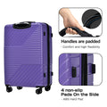 Hardshell Luggage Sets 3 Piece Double Spinner 8 Wheels Suitcase With Tsa Lock Lightweight 20''24''28'' Purple Abs