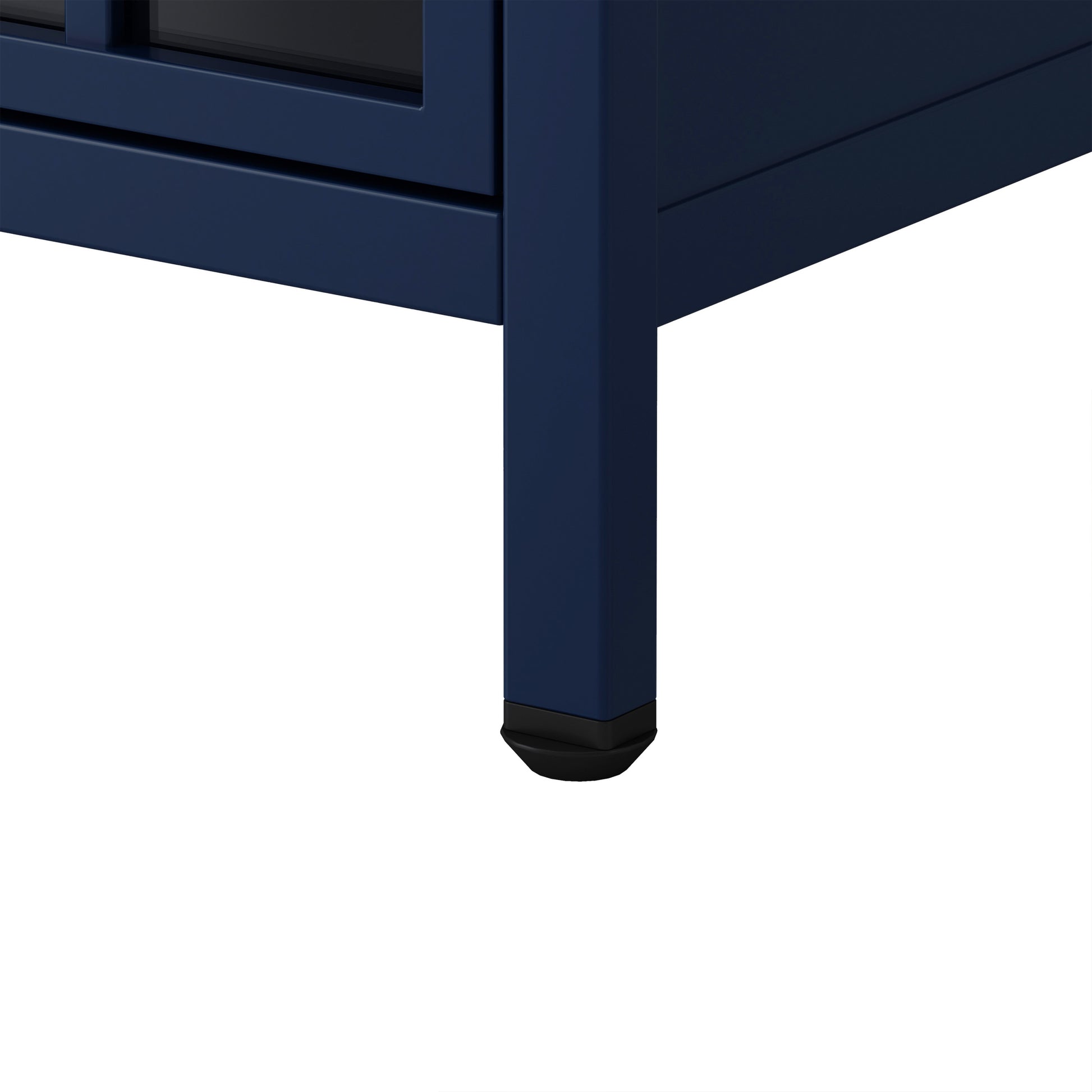 Nightstand With Storage Cabinet & Solid Wood Tabletop, Bedside Table, Sofa Side Coffee Table For Bedroom, Living Room, Dark Blue Blue Iron