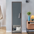 Third Generation Packaging Upgrade, Thickened Frame, Gray Wood Grain Solid Wood Frame Full Length Mirror, Dressing Mirror, Bedroom Entrance, Decorative Mirror, Floor Standing Mirror. 57.9 