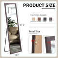 Third Generation Packaging Upgrade, Thickened Frame, Gray Wood Grain Solid Wood Frame Full Length Mirror, Dressing Mirror, Bedroom Entrance, Decorative Mirror, Floor Standing Mirror. 57.9 