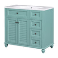 36'' Bathroom Vanity with Undermount Sink,Free 2-blue-green-2-1-soft close