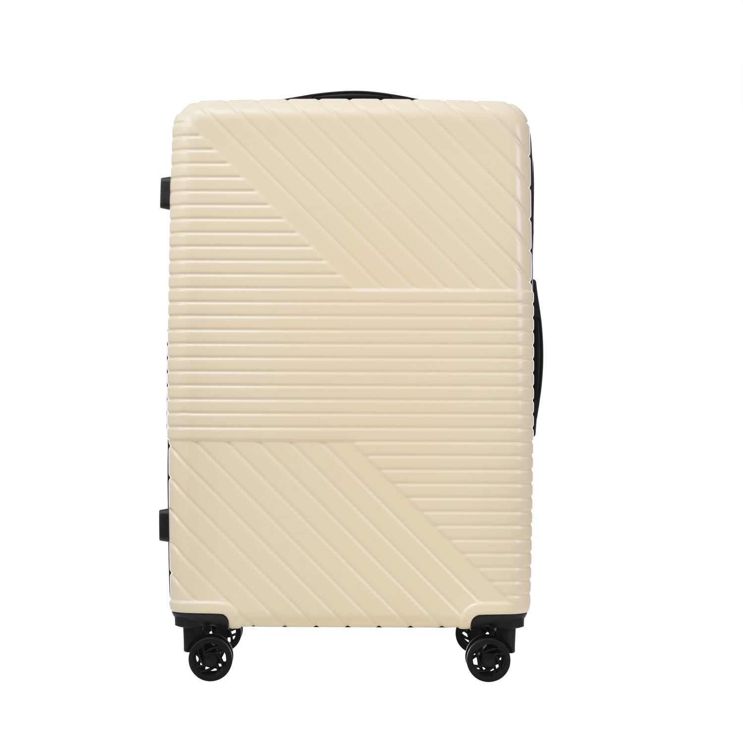 Hardshell Luggage Sets 3 Piece Double Spinner 8 Wheels Suitcase With Tsa Lock Lightweight 20''24''28'' White Abs