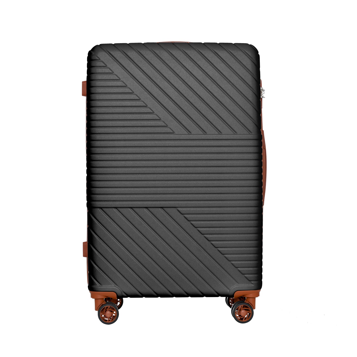 Hardshell Luggage Sets 3 Piece Double Spinner 8 Wheels Suitcase With Tsa Lock Lightweight 20''24''28'' Black Brown Abs