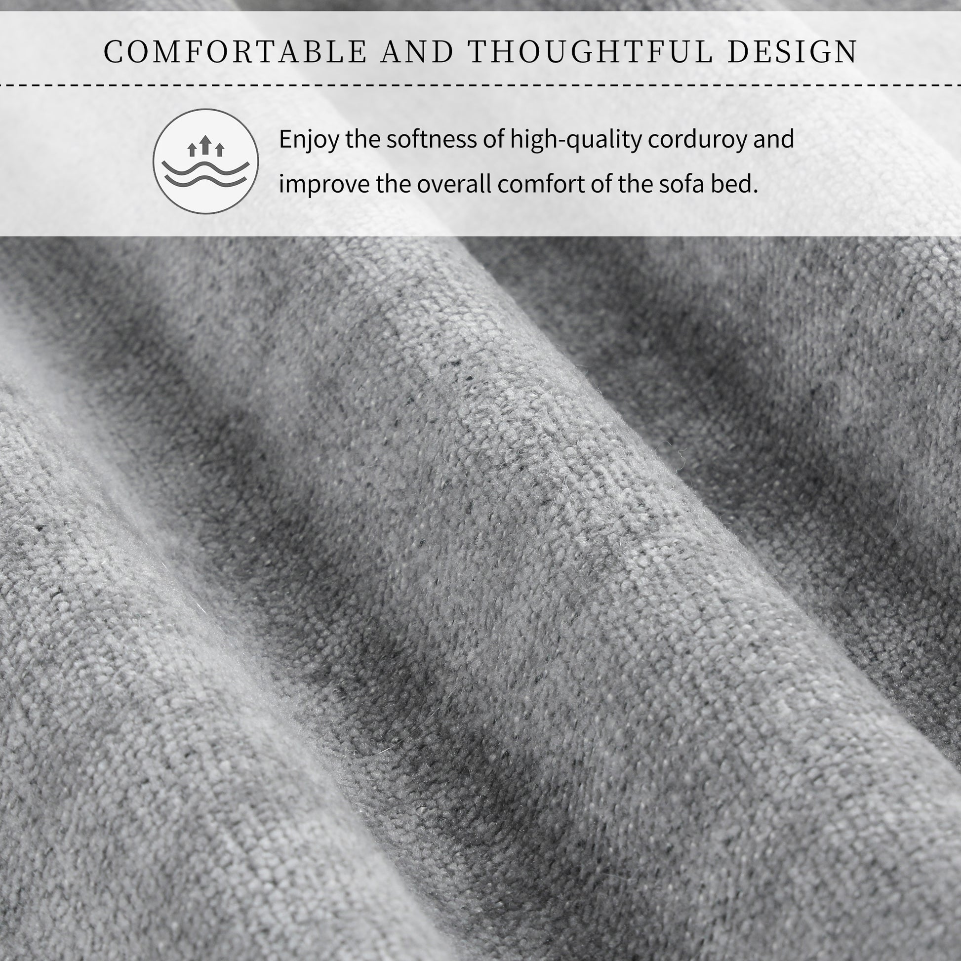 Convertible Soft Cushion Sofa Pull Bed ,For Two People To Sit On Gray Polyester