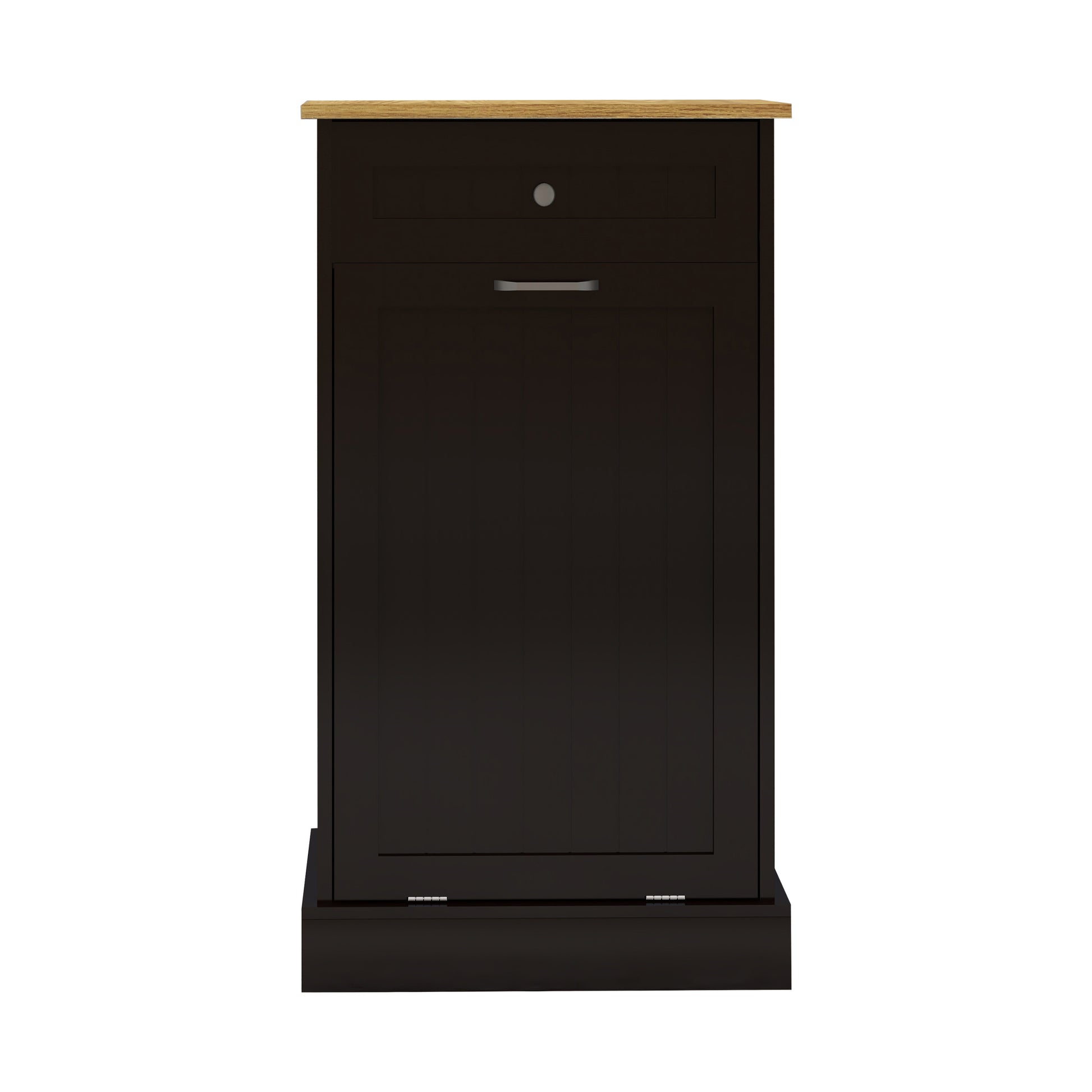 One Drawers And One Compartment Tilt Out Trash Cabinet Kitchen Trash Cabinet Black Black Mdf