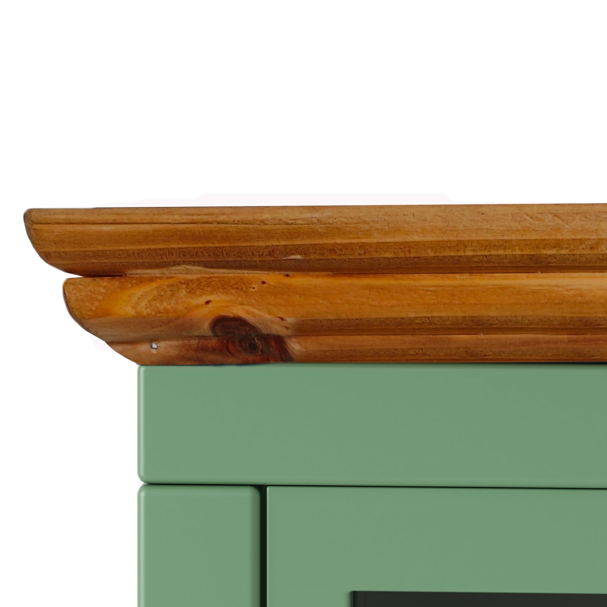 Nightstand with Storage Cabinet & Solid Wood Tabletop green-iron