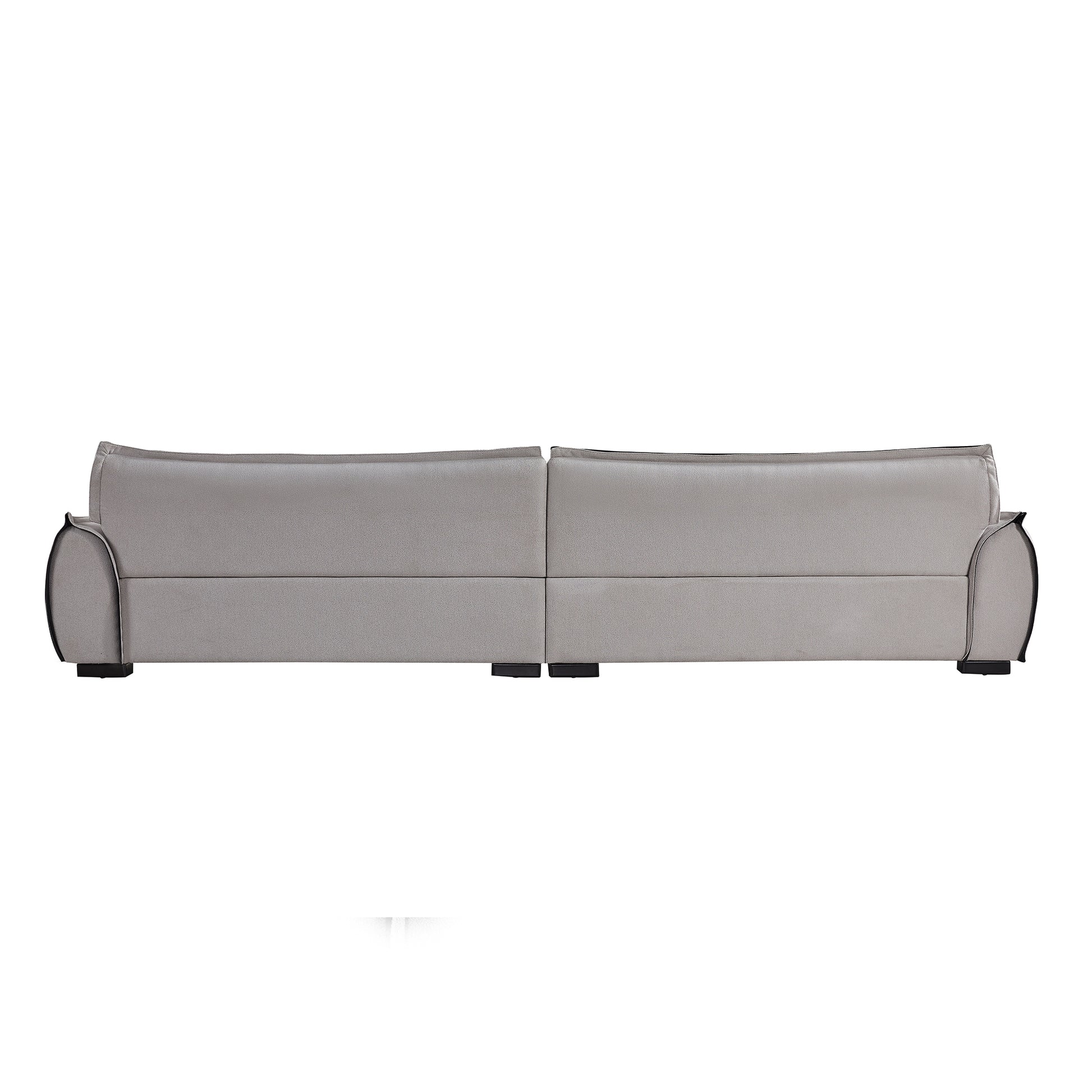 137.80" Chenille Sofa,4 Seater Modern Sofa Couch With Ottoman,Comfy Upholstered Sofa For Living Room Light Gray Wood Eucalyptus Chenille 4 Seat