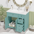 36'' Bathroom Vanity with Undermount Sink,Free 2-blue-green-2-1-soft close