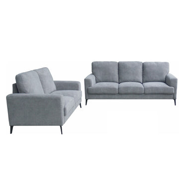 Jackson 84.5" Gray Chenille Sofa Loveseat Living Room Set Gray Chenille