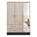 Mirrored Armoire Draggo, Bedroom, Black Light Gray Light Gray Particle Board Engineered Wood