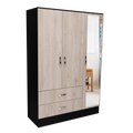 Mirrored Armoire Draggo, Bedroom, Black Light Gray Light Gray Particle Board Engineered Wood