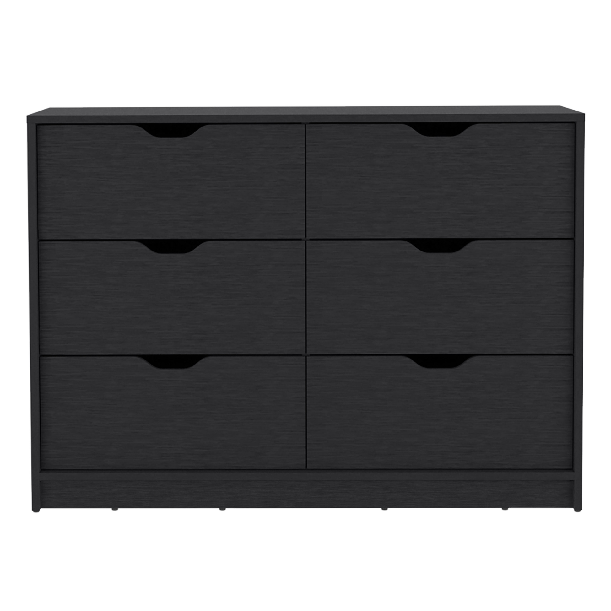 Stockley 3 Piece Bedroom Set, Nightstand Dresser Dresser, Black Black Particle Board Engineered Wood