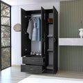 Three Door Armoire Clark, Bedroom, Smokey Oak White Multicolor Particle Board Engineered Wood