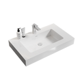 Bb02 30 101, Integrated Solid Surface Basin Without Drain And Faucet, Glossy White Color White Resin