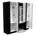 Six Doors Armoire Maya, Bedroom, Black White White Black Particle Board Engineered Wood