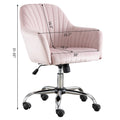 Accent Chair Modern Home Office Leisure Chair With Adjustable Velvet Height And Adjustable Casters Pink Pink Cotton Velvet