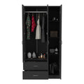 Three Door Armoire Clark, Bedroom, Black Black Particle Board Engineered Wood