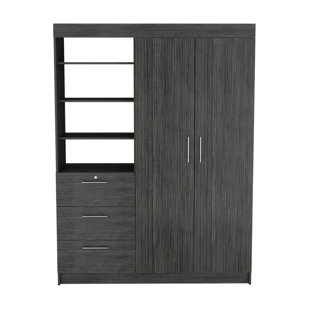 Armoire Rumanu, Bedroom, Smokey Oak Gray Particle Board Engineered Wood