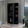 Armoire Boise, Bedroom, Black Black Particle Board Engineered Wood