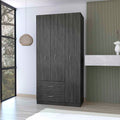 Three Door Armoire Clark, Bedroom, Smokey Oak White Multicolor Particle Board Engineered Wood