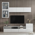 High Gloss Tv Stand With Large Storage Space, Media Console For Tvs Up To 78