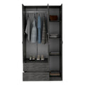 Three Door Armoire Clark, Bedroom, Smokey Oak White Multicolor Particle Board Engineered Wood