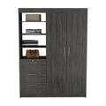 Armoire Rumanu, Bedroom, Smokey Oak Gray Particle Board Engineered Wood