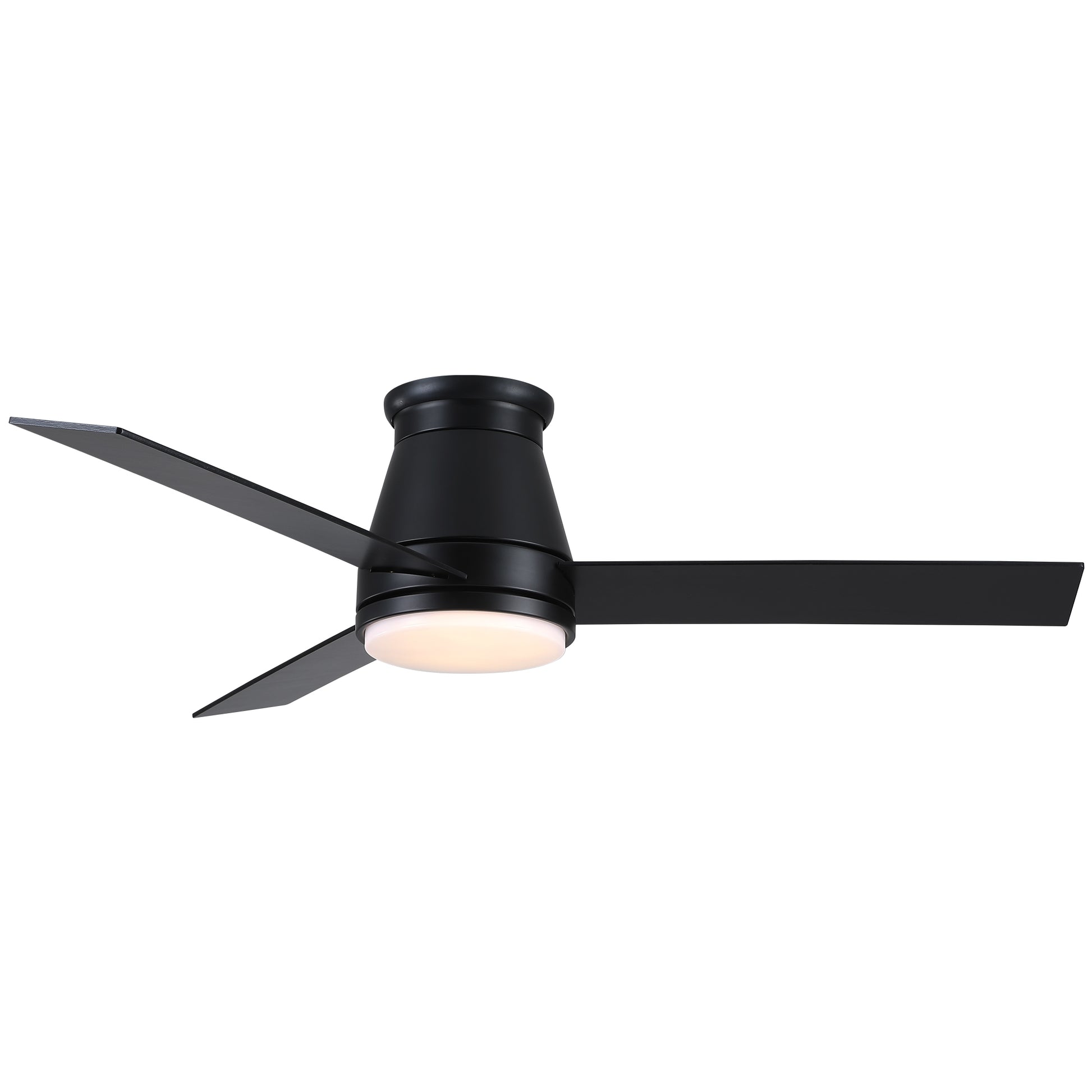 48" Black Lowe Profile Ceiling Fan With Light Black Plywood