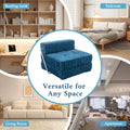 Folding Sofa Bed, Futon Sleeper Chair, Convertible Chair Floor Couch & Sleeping Mattress For Living Room, Guest Room, Home Office, Apartment, Small Space, Bed, Removable Back Cushion, Blue, 1 Seat Blue Chenille Primary Living Space Pillow Back Soft