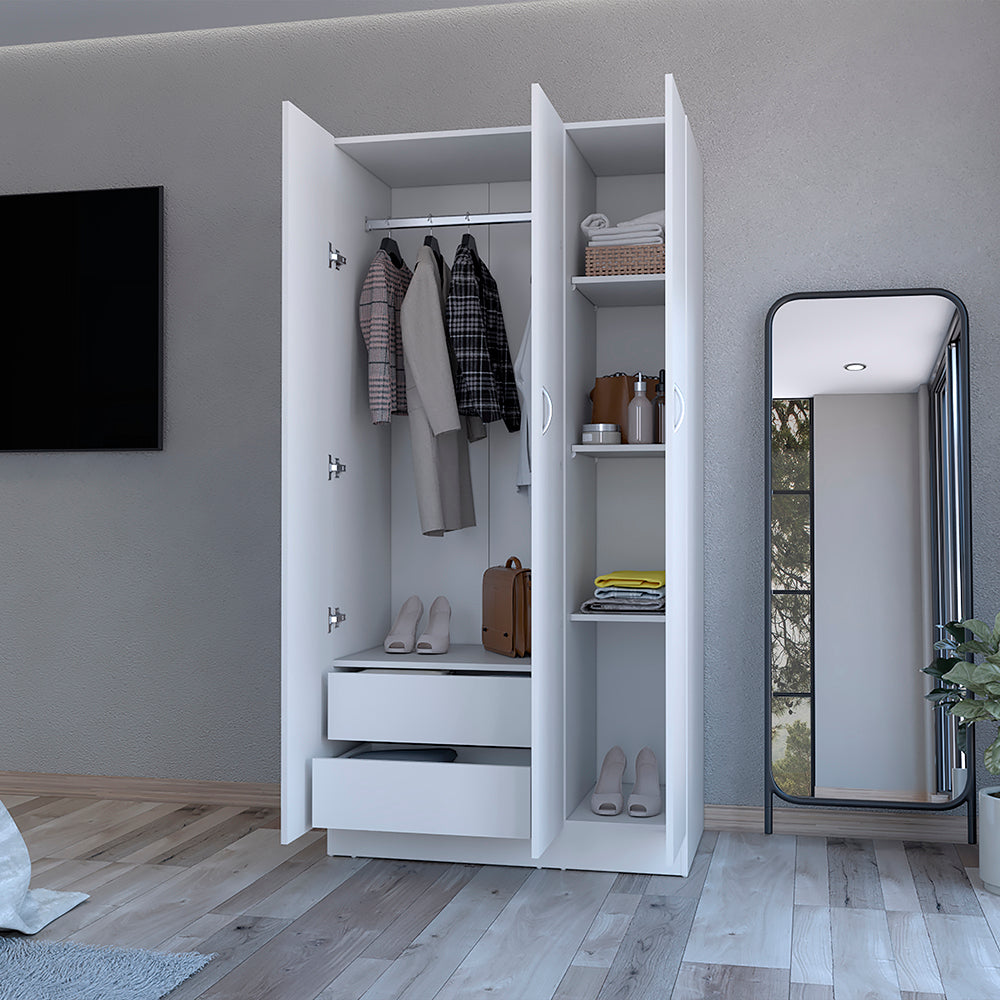 Wardrobe Erie, Bedroom, White White Particle Board Engineered Wood