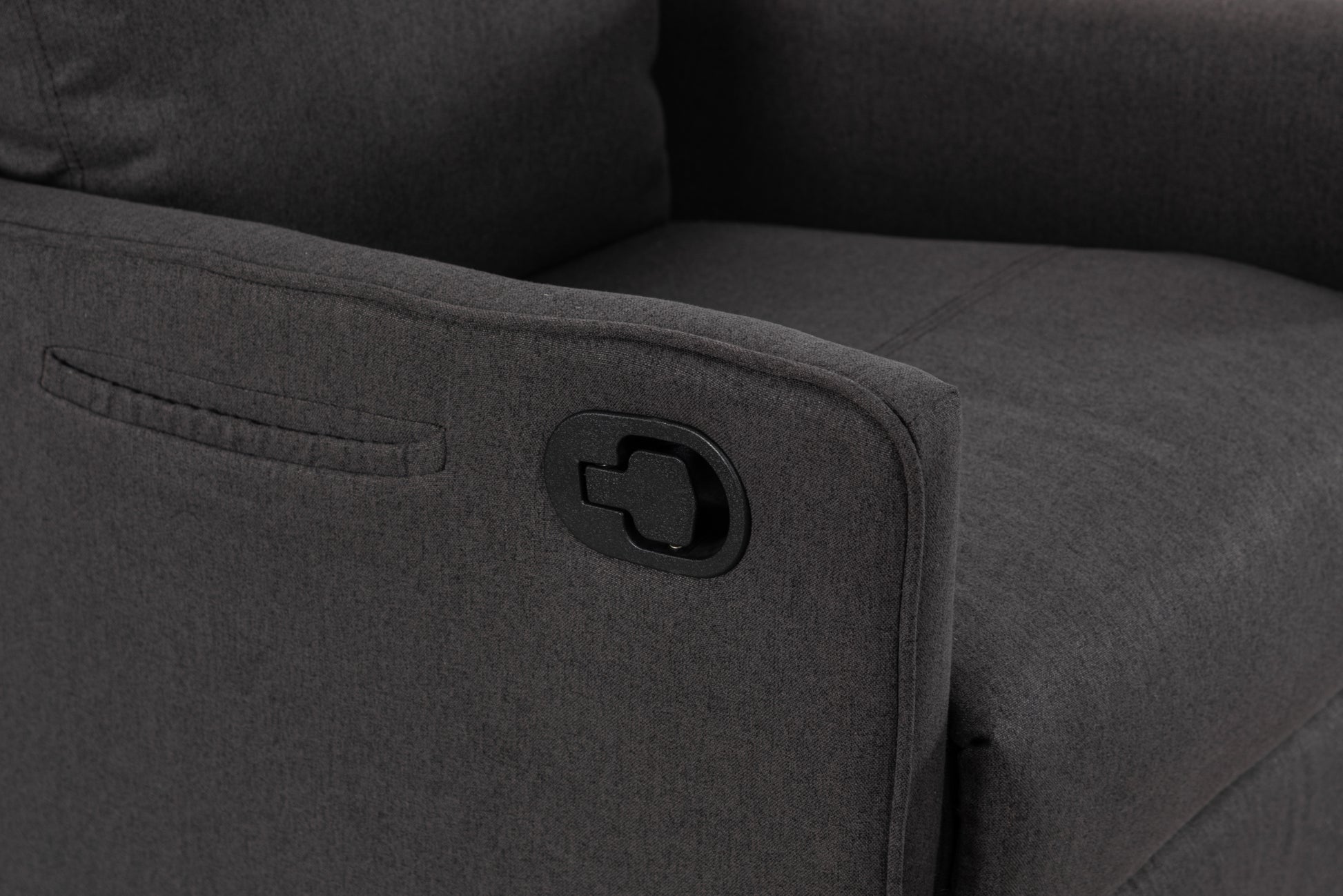 038 Cotton Linen Fabric Swivel Rocking Chair Glider Rocker Recliner Nursery Chair With Adjustable Back And Footrest For Living Room Indoor,Dark Gray Dark Gray Cotton Manual Handle Metal Primary Living Space Soft Tufted Back Modern Foam Linen