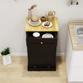 One Drawers And One Compartment Tilt Out Trash Cabinet Kitchen Trash Cabinet Black Black Mdf