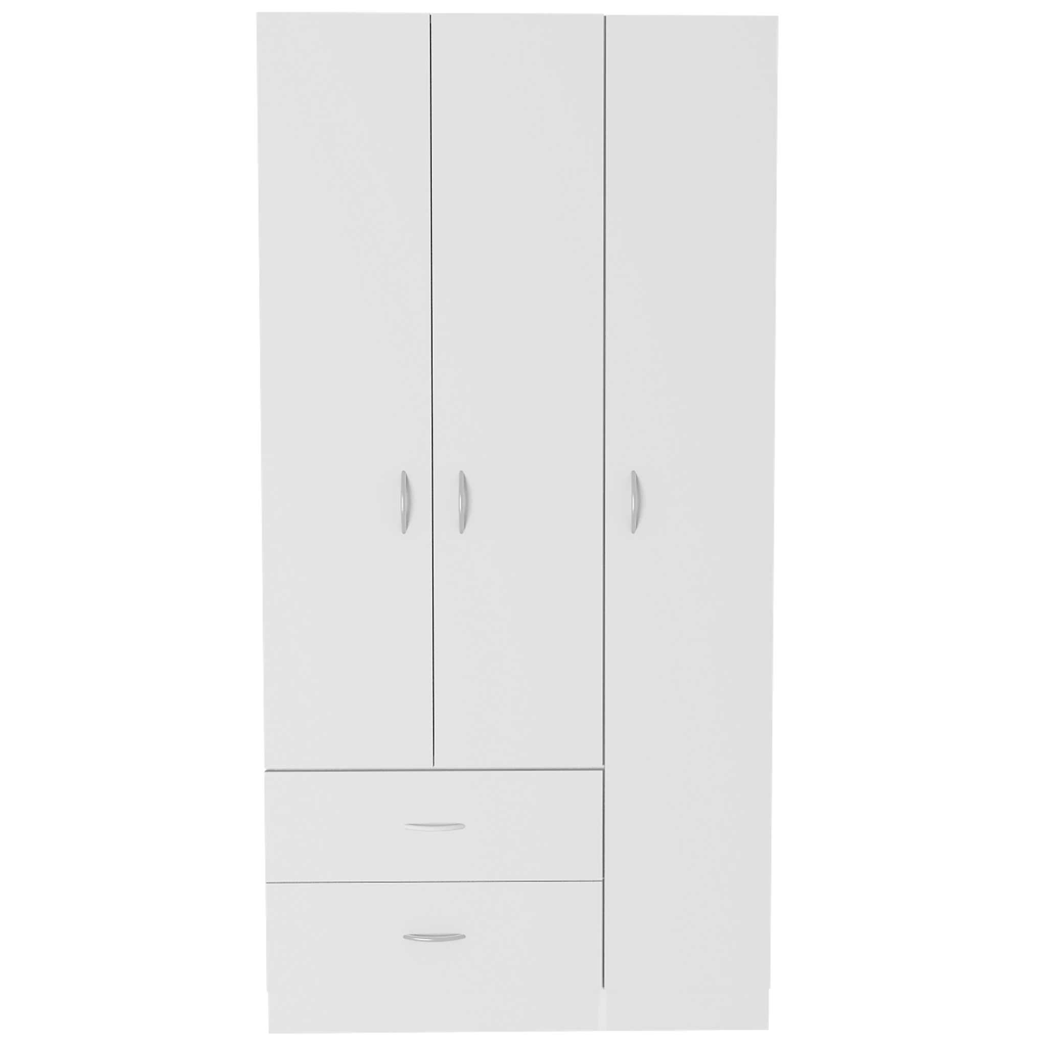 Three Door Armoire Clark, Bedroom, White White Particle Board Engineered Wood