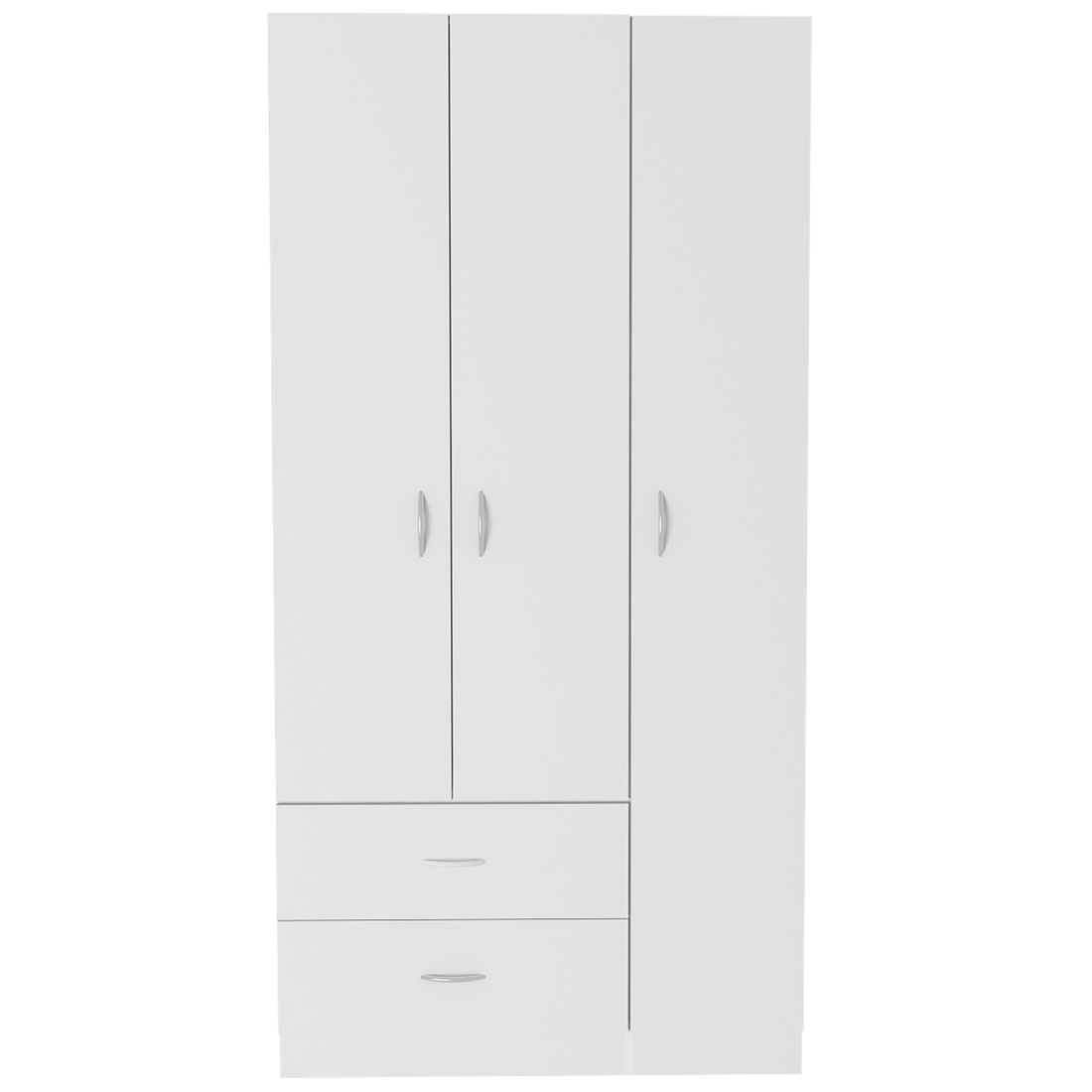 Three Door Armoire Clark, Bedroom, White White Particle Board Engineered Wood