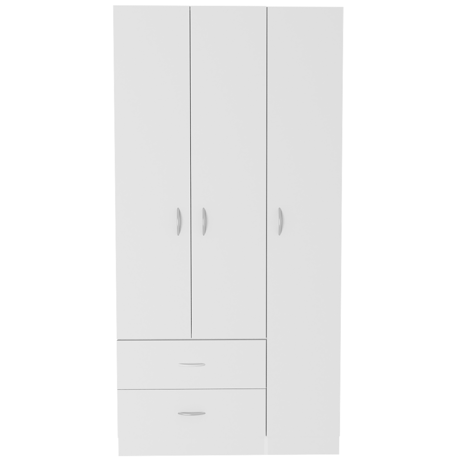 Three Door Armoire Clark, Bedroom, White White Particle Board Engineered Wood