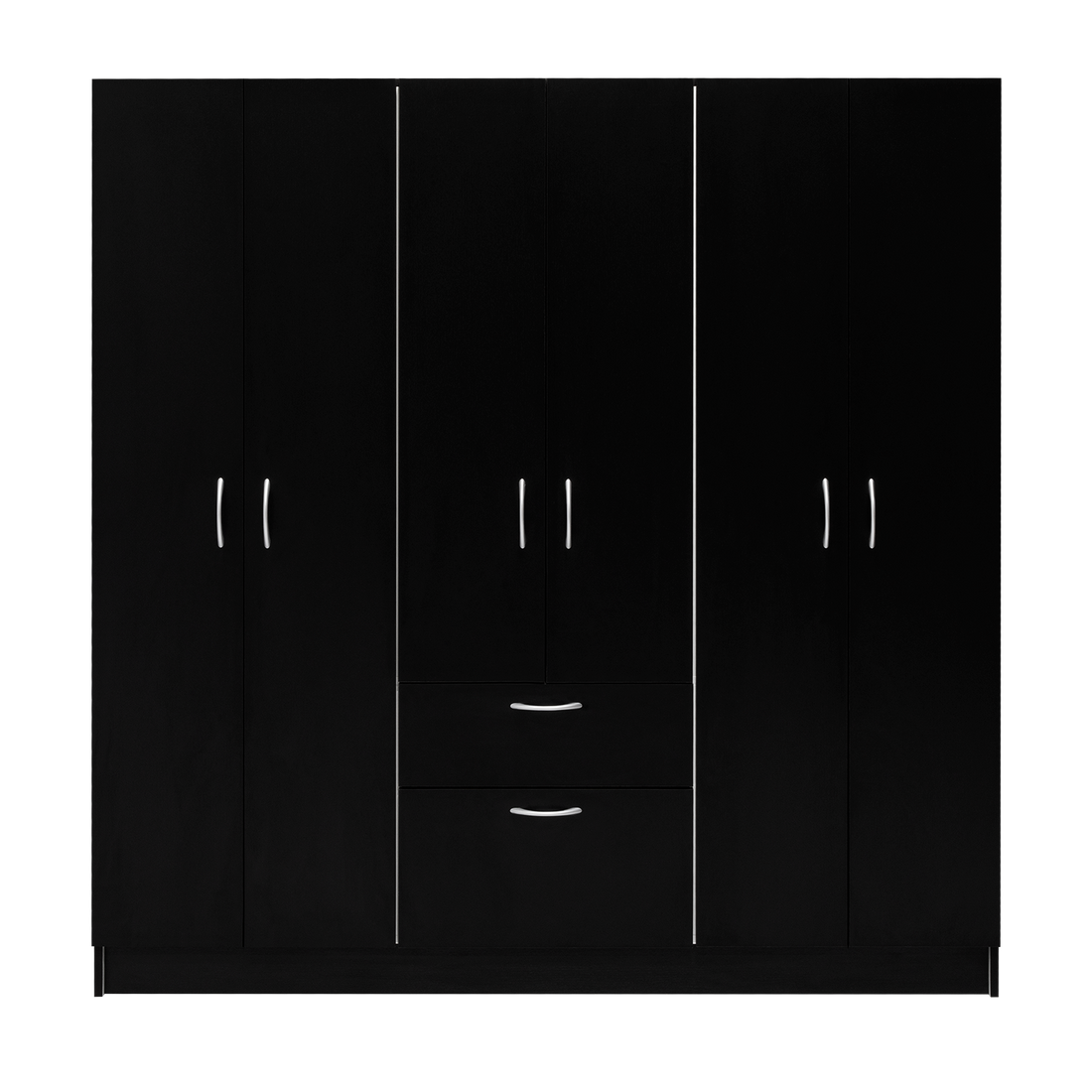 Six Doors Armoire Maya, Bedroom, Black White White Black Particle Board Engineered Wood