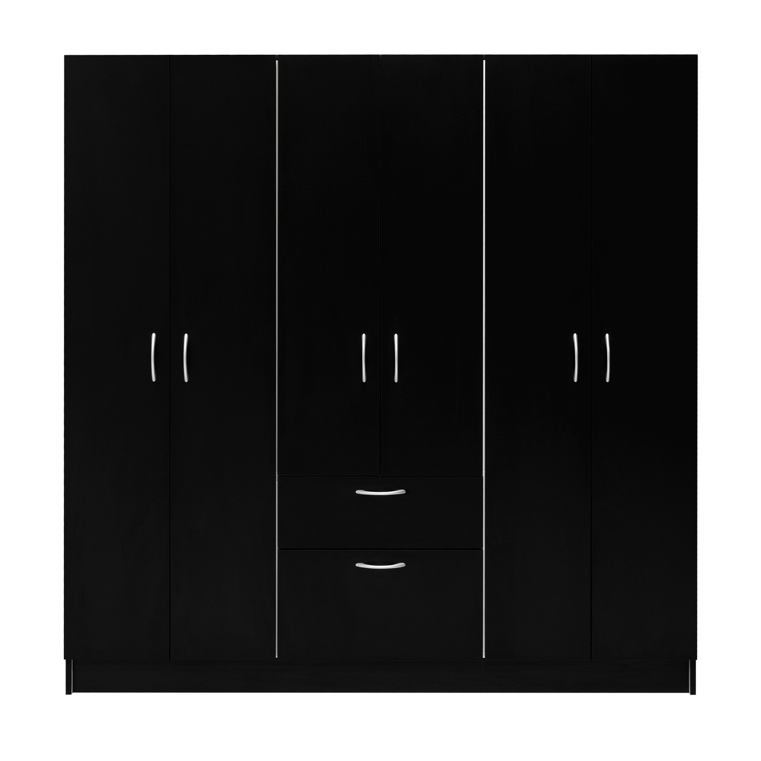 Six Doors Armoire Maya, Bedroom, Black White White Black Particle Board Engineered Wood