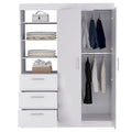 Armoire Rumanu, Bedroom, White White Particle Board Engineered Wood