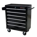 6 Drawers Multifunctional Tool Cart With Wheels Black Black Steel