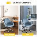 Accent Chair Modern Home Office Leisure Chair With Adjustable Velvet Height And Adjustable Casters Lightblue Light Blue Velvet Cotton