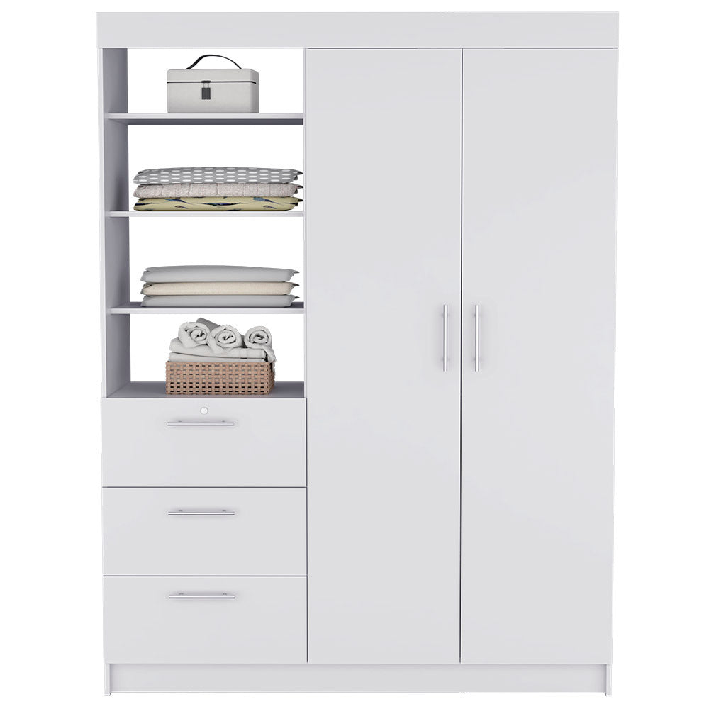 Armoire Rumanu, Bedroom, White White Particle Board Engineered Wood