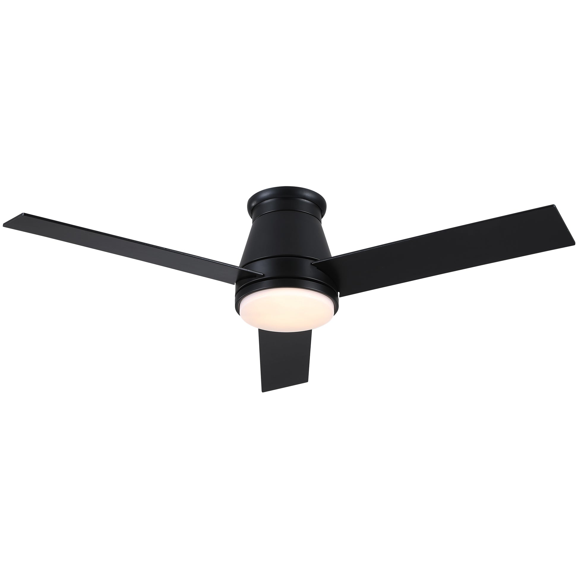 48" Black Lowe Profile Ceiling Fan With Light Black Plywood